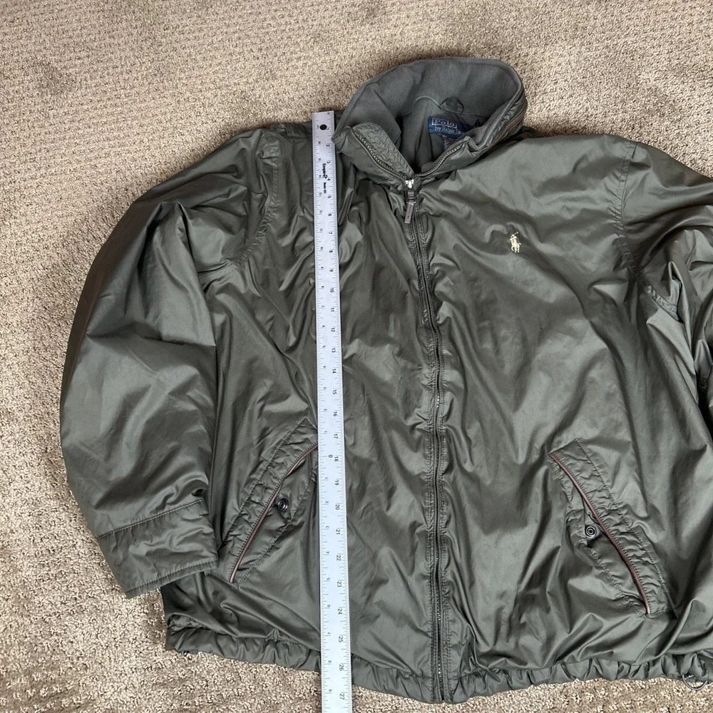 Polo Ralph Lauren Men's Green ,full Zip Lightweight Windbreaker‎ Jacket, XL Hood